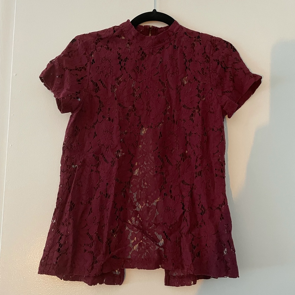 Short sleeve, Open Back, Lace top